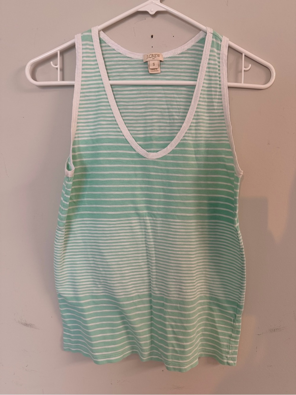 J. Crew Mint Green & White Striped Tank